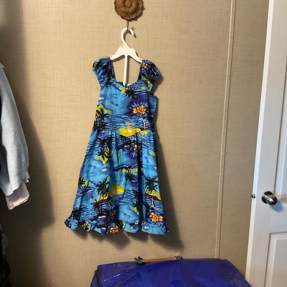 Tropical Blue Kids Casual Dress